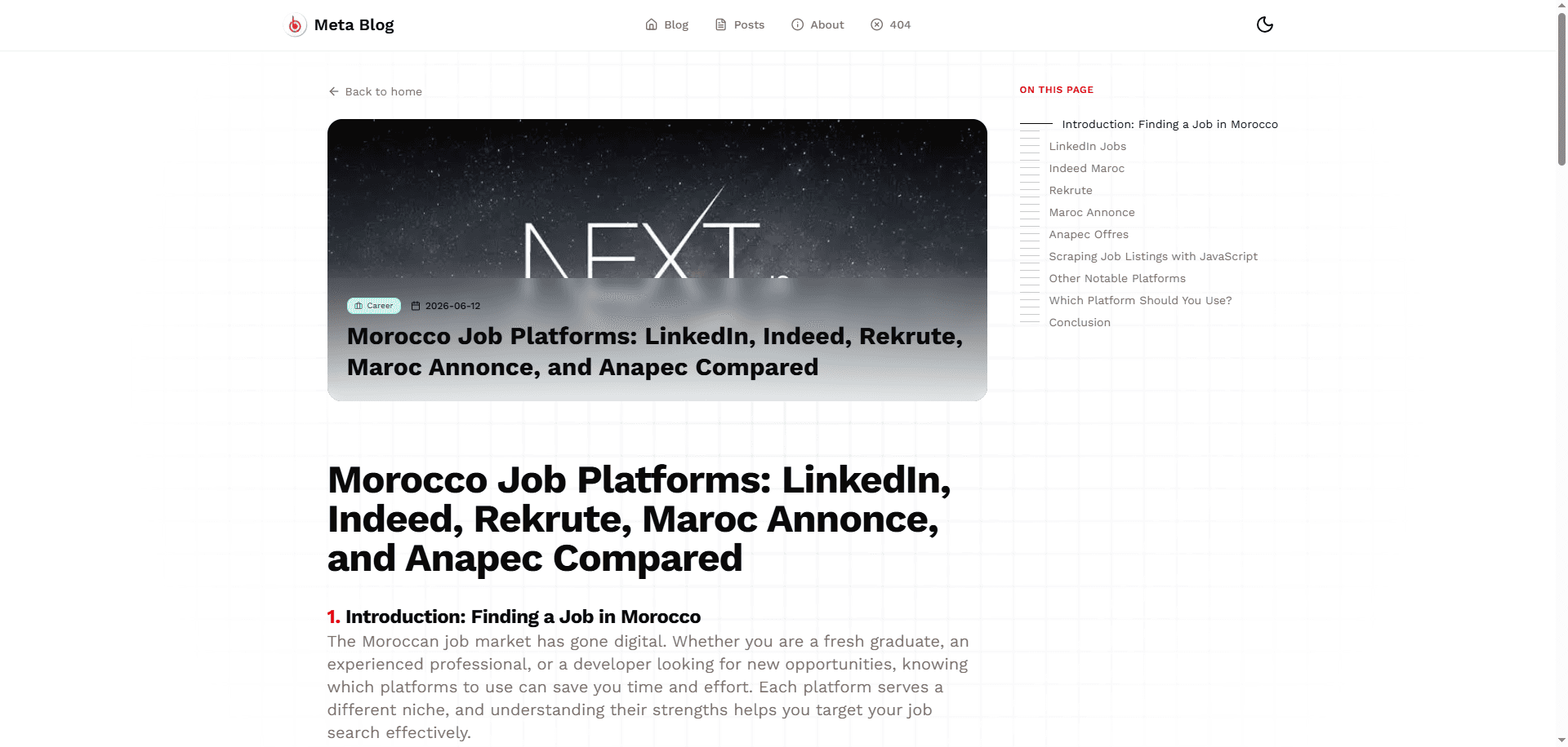 Meta Blog - About Page