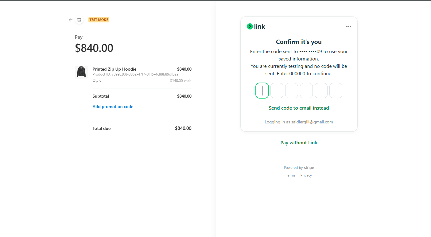 Next E-commerce App - Stripe Payment