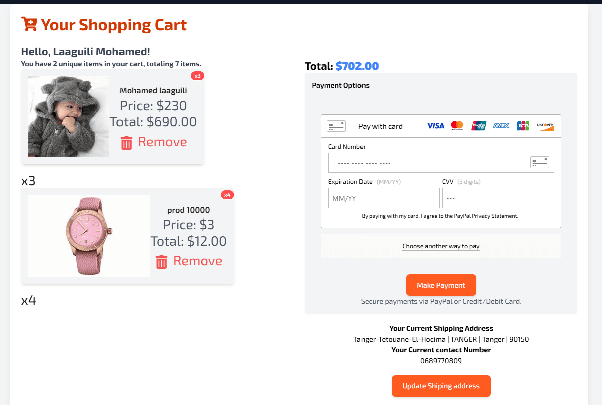 MERN Ecommerce App - User Payment