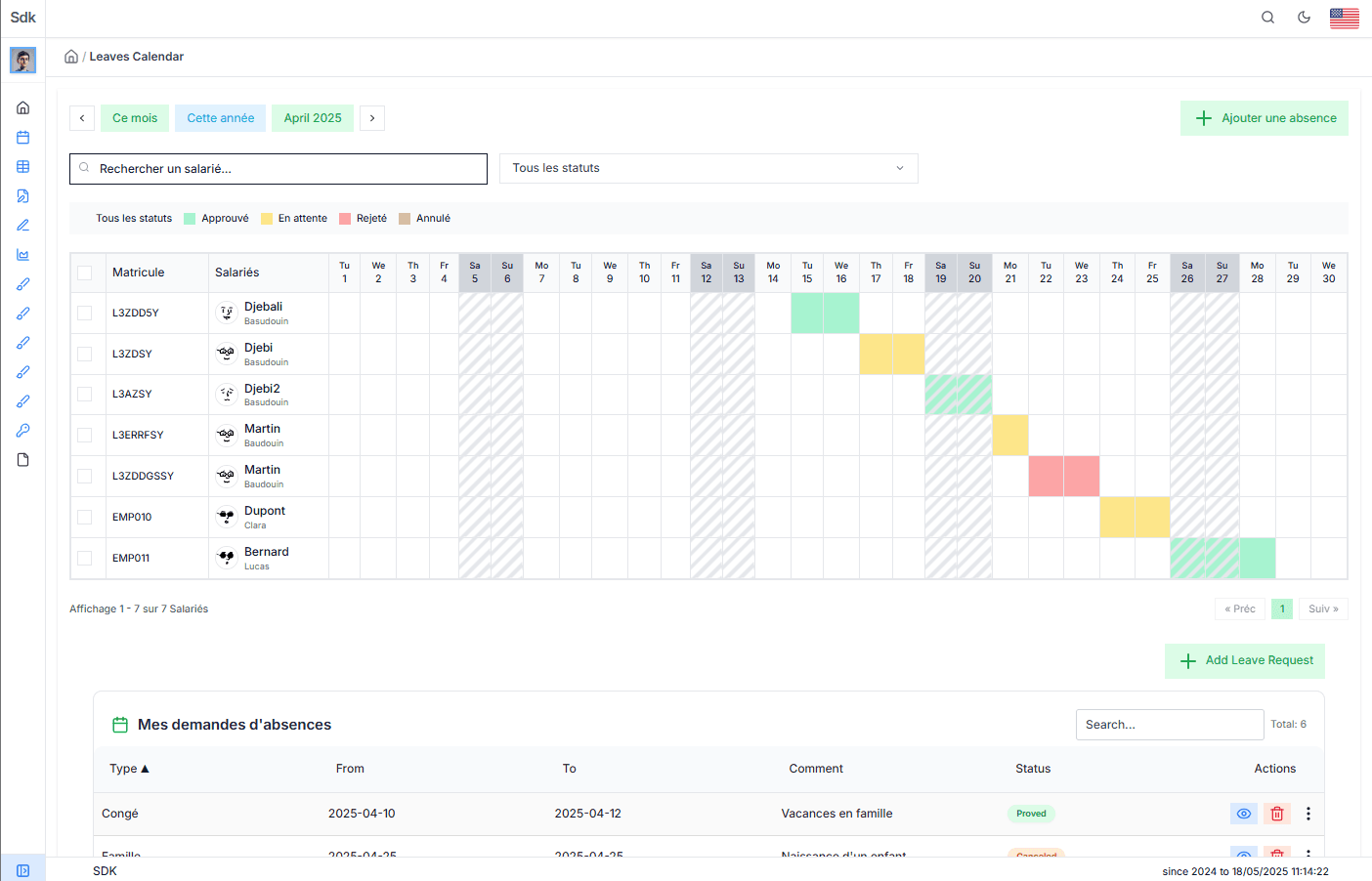 Premium Private SDK - Leave Calendar System