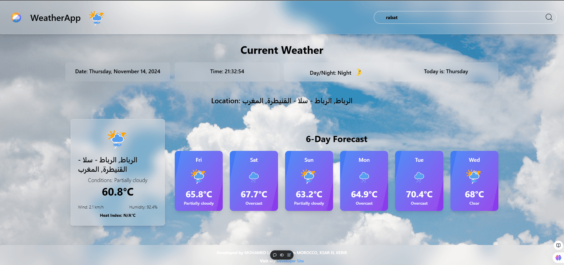 React Weather Api App