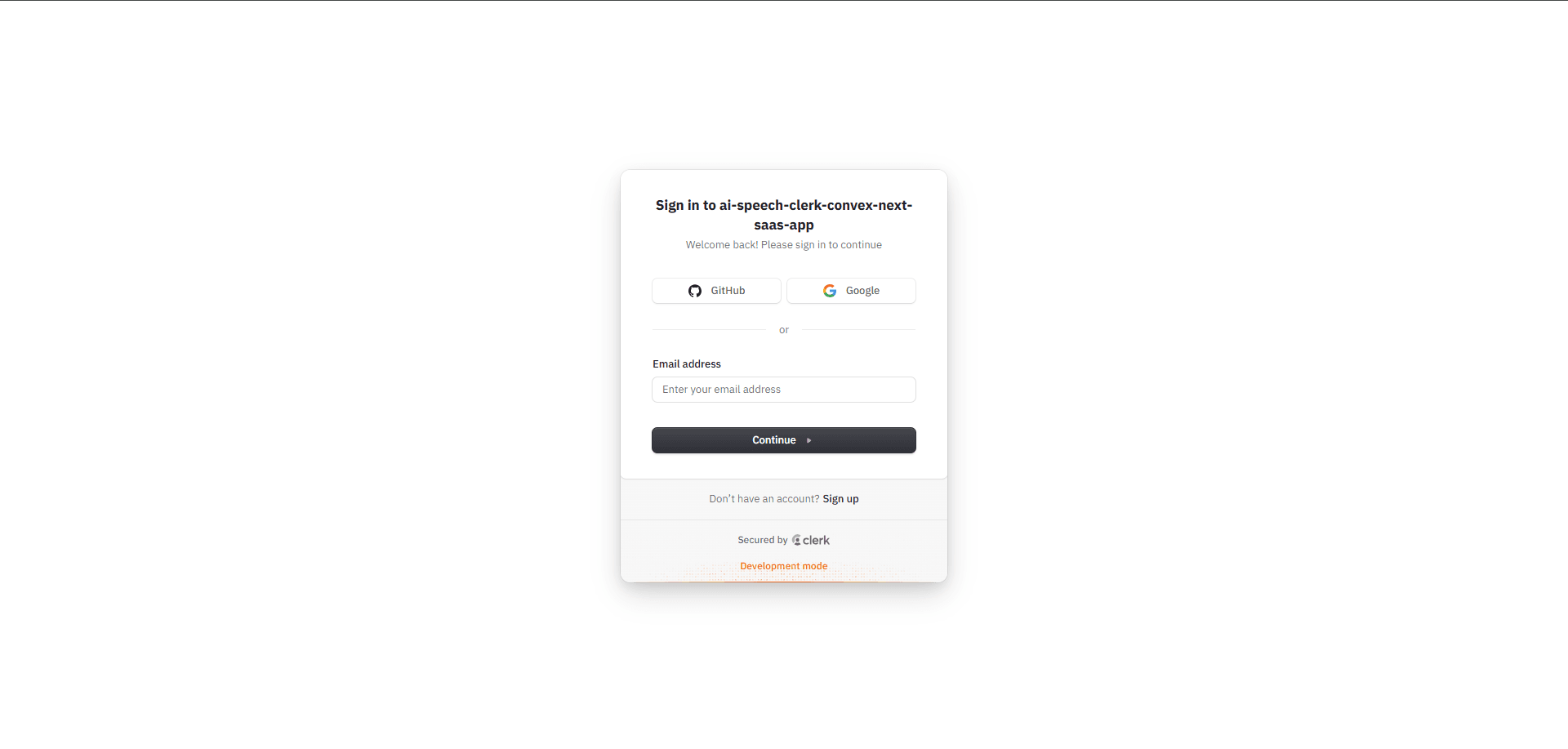 AI Text to Speech SaaS - Clerk Authentication Page