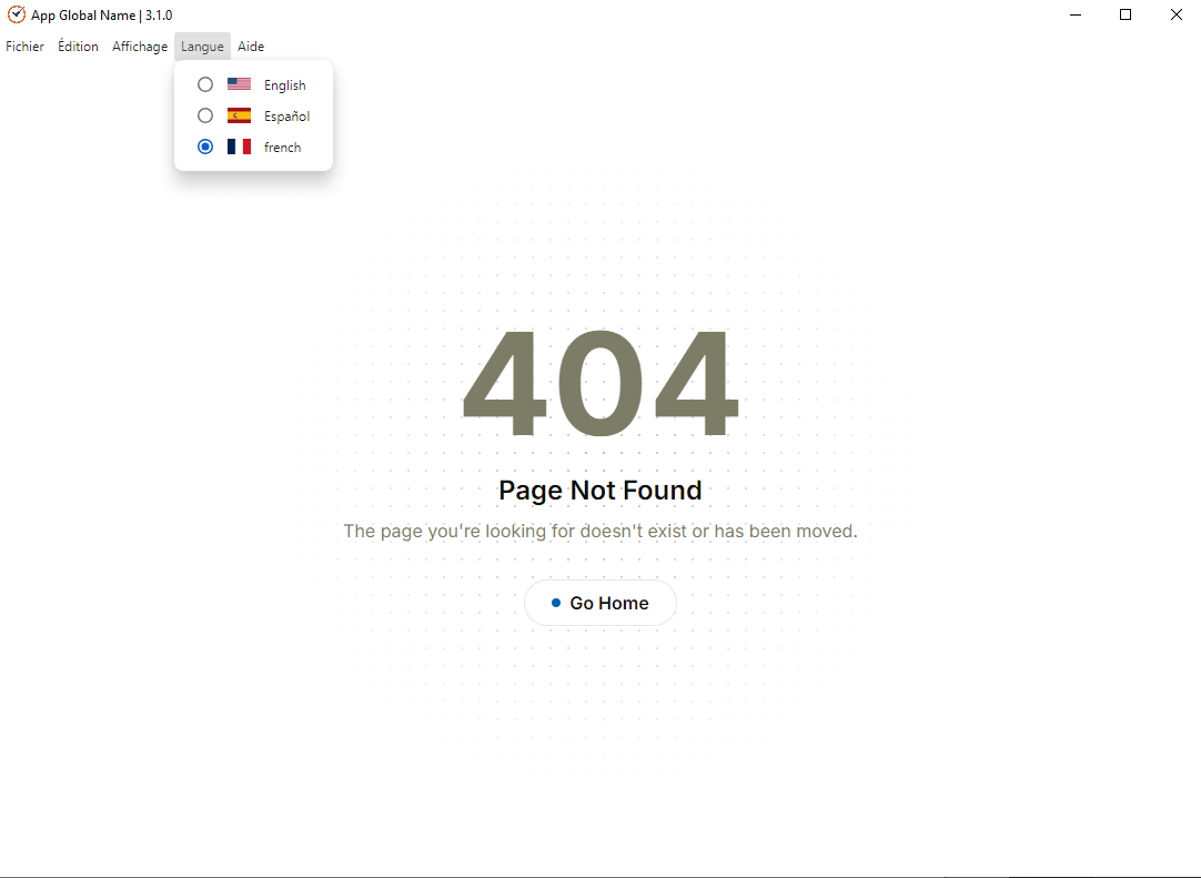 Electron Desktop App Starter Template - 404 page