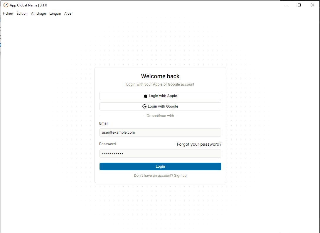 Electron Desktop App Starter Template - User Authentication