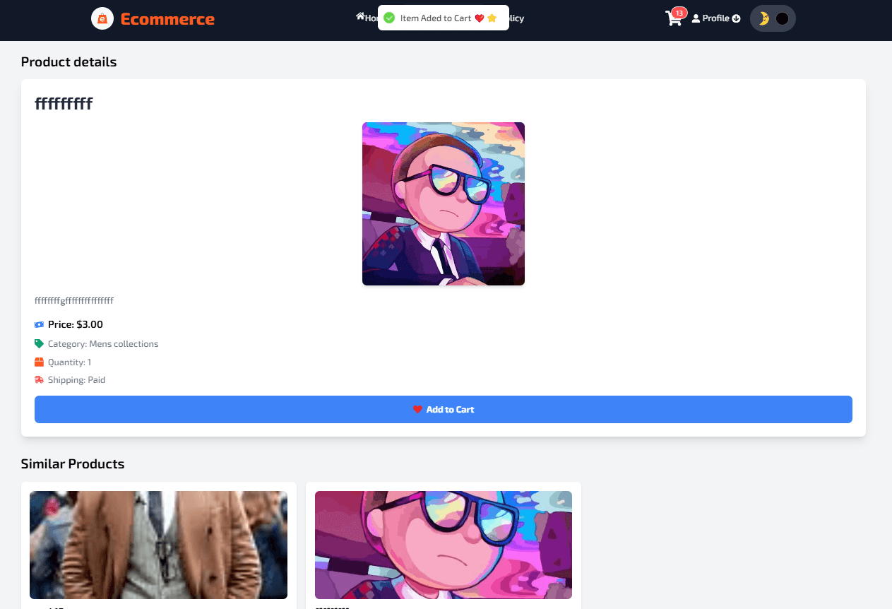 MERN Ecommerce App - Single Product Overview MERN Ecommerce App - Single Product Overview