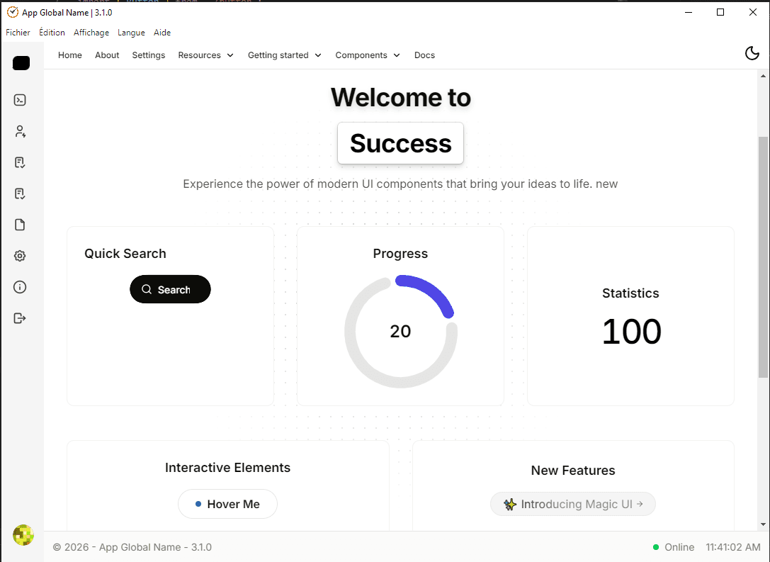 Electron Desktop App Starter Template - Application Dashboard Light Electron Desktop App Starter Template - Application Dashboard Light
