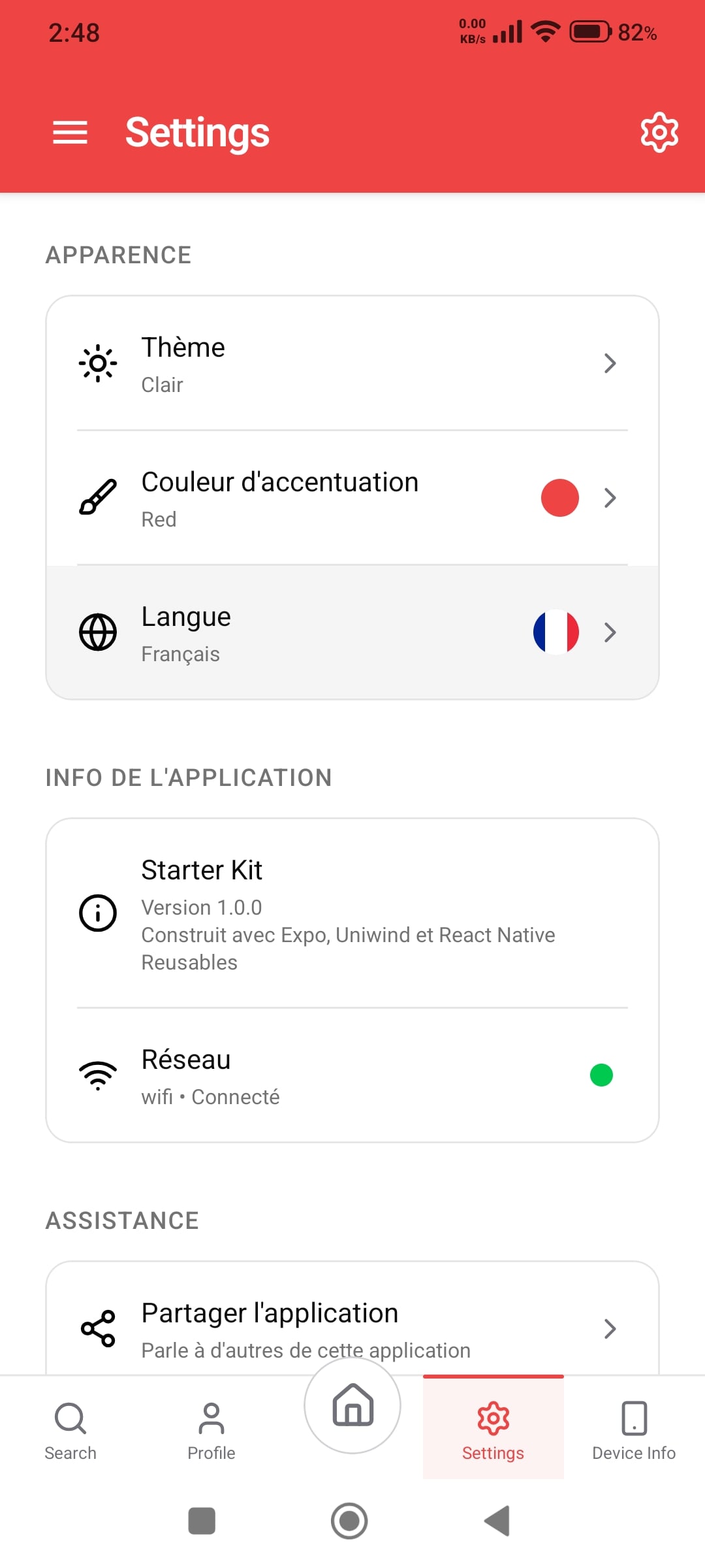 React Native Starter Kit - Setting Screen React Native Starter Kit - Setting Screen