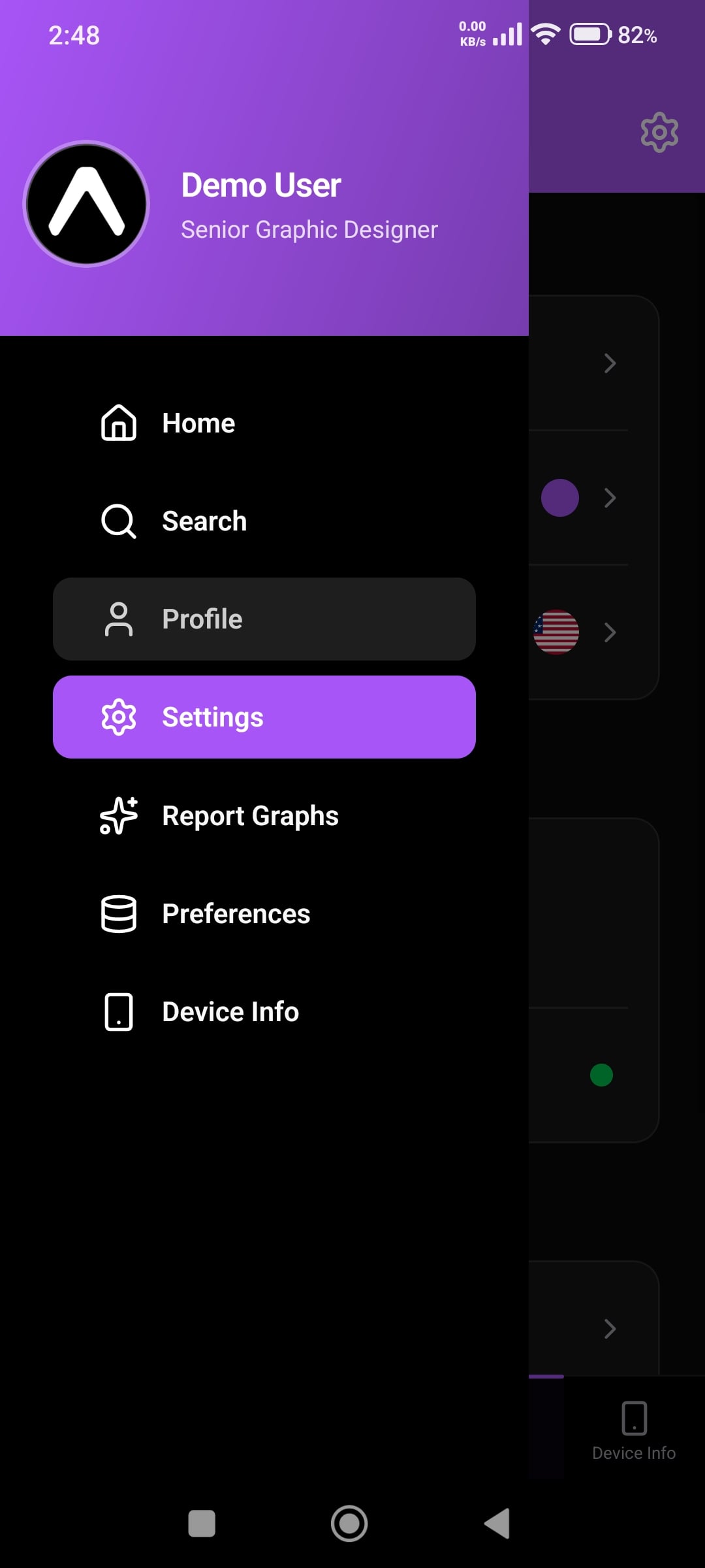 React Native Starter Kit - Drawer Dark Violet React Native Starter Kit - Drawer Dark Violet