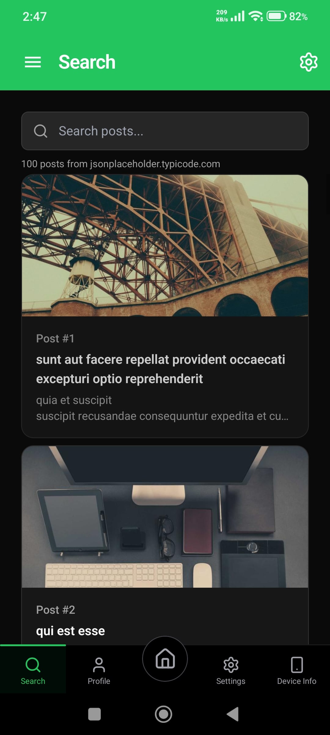 React Native Starter Kit - Post Screen Dark React Native Starter Kit - Post Screen Dark