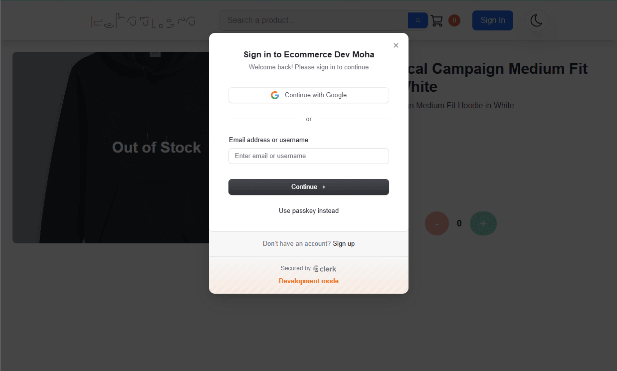 Next E-commerce App - Clerk Auth Next E-commerce App - Clerk Auth